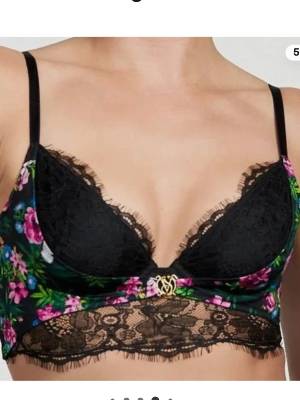 Victorias Secret So Obsessed Unlined Corset Top Bustier Bra Large Moonlit Garden